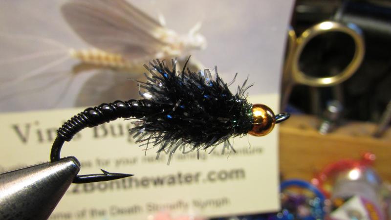 Black Death stonefly nymph, salmon river, michigan salmon fishing